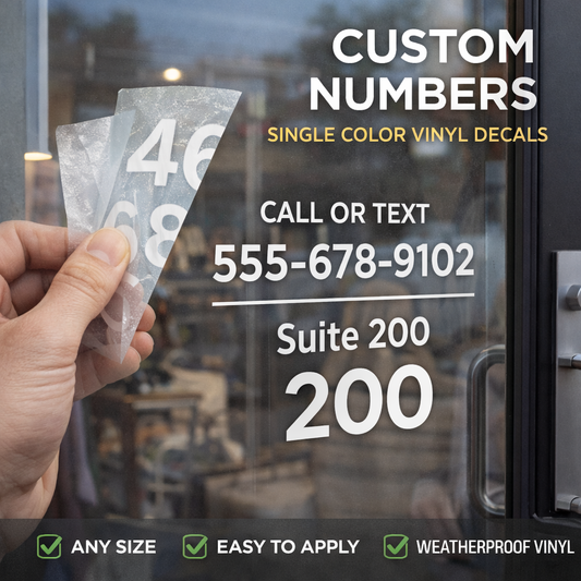Custom Numbers Vinyl Decal