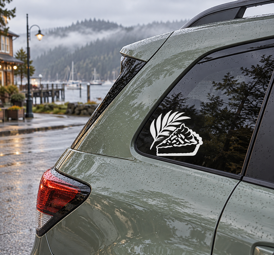 Coconut cream pie slice vinyl decal sticker on car window
