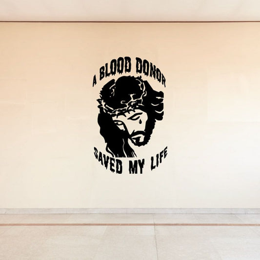 Image of A blood doner saved my life Jesus Decal