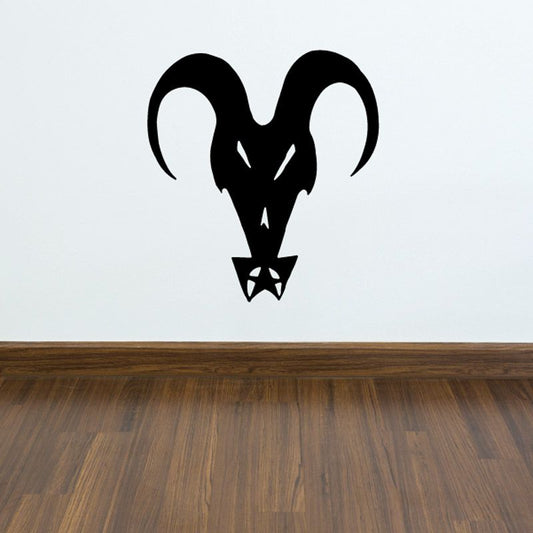Abstract African goat decal, black silhouette head design