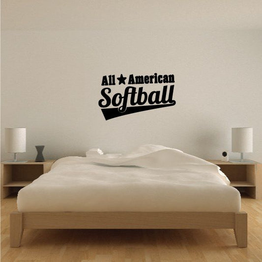 Image of All Star American Softball Wall Decal