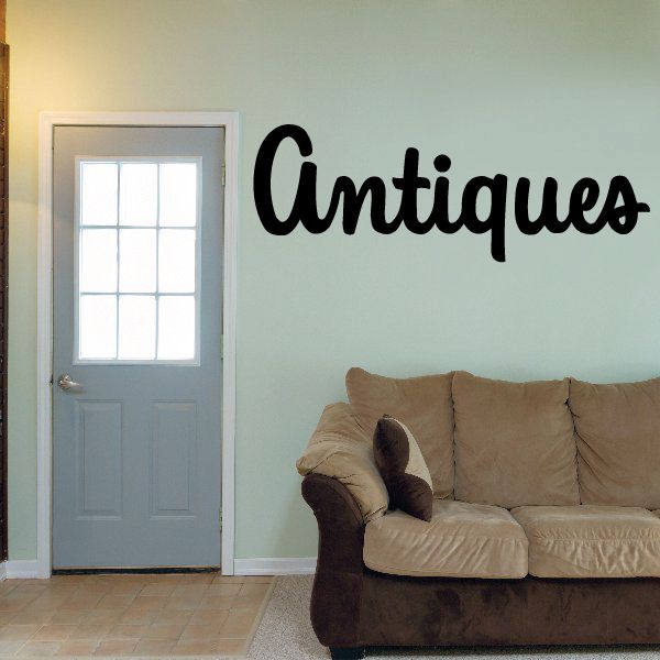 Image of Antiques Wall Decal - Vinyl Decal - Car Decal - Business Sign - MC281