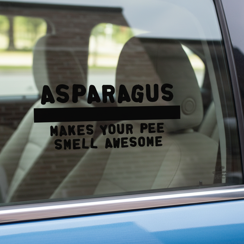 Asparagus makes your pee smell awesome Decal