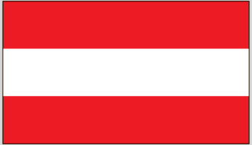 Austria flag sticker with red-white-red horizontal stripes.