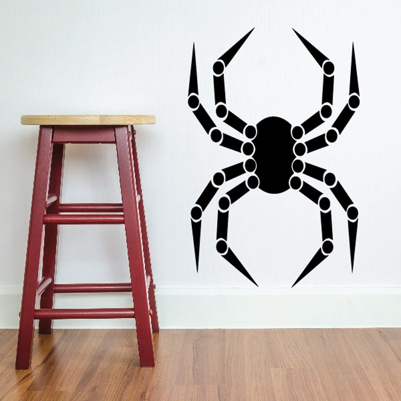 Black ball-jointed spider decal with segmented legs and body.
