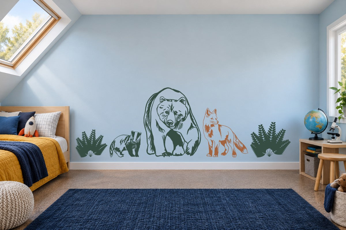 Bear & Fox Trail Wall Decal Kit