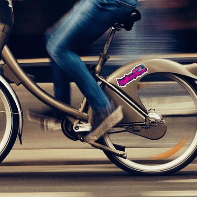 A collection of bike-themed vinyl stickers for decoration