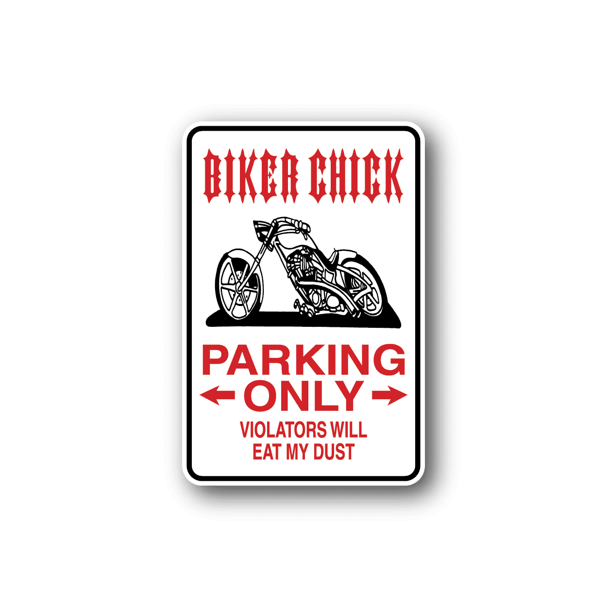 Image of Biker Chick Parking Only Sticker