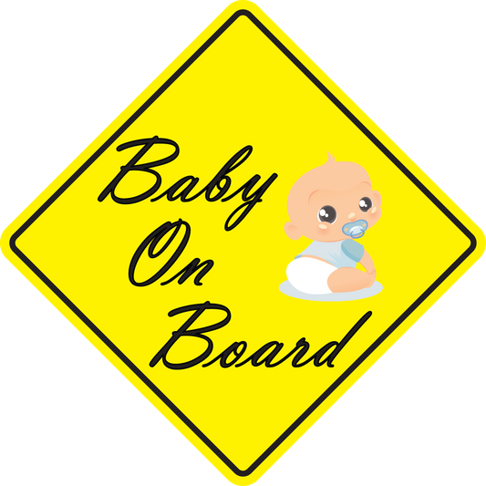Infant Baby Boy on Board Sticker, isolated printed sticker artwork