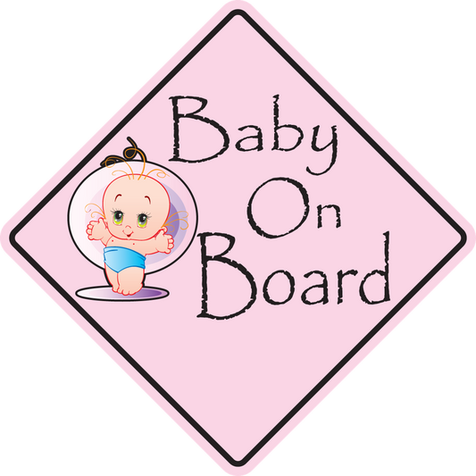 Baby Girl on Board Sticker, isolated printed sticker artwork