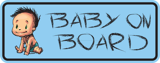 Cute Baby Boy on Board Sticker, isolated printed sticker artwork