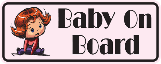 Toddler Girl On Board Sticker, isolated printed sticker artwork
