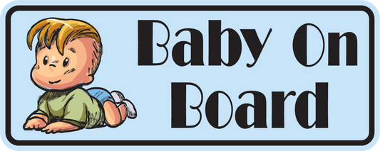 Toddler Boy On Board Sticker, isolated printed sticker artwork