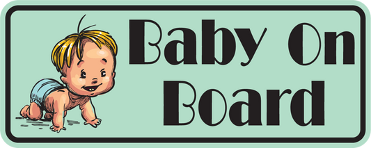 Young Baby on Board Sticker, isolated printed sticker artwork