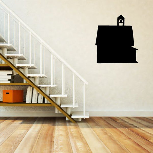Church building wall decal in black, single silhouette