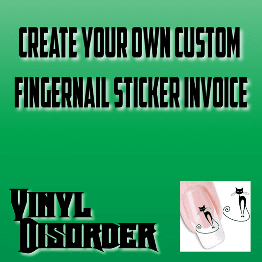 Custom fingernail sticker invoice card with nail sticker design preview