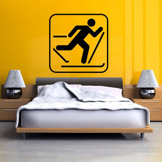 Image of Cross Country Skiing Sign Decal