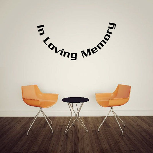 In loving memory vinyl wall decal with arched text