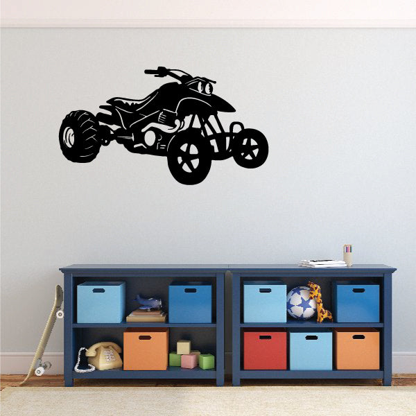 Black quad bike vinyl wall decal