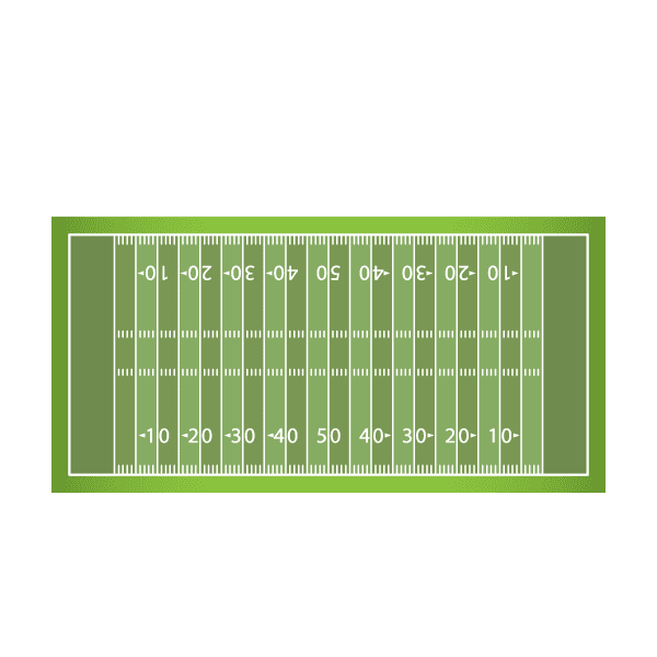 Peel-and-stick football field decal with a dry erase finish