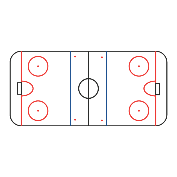 Adhesive hockey rink diagram for strategy planning