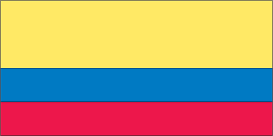 Ecuador flag sticker with yellow, blue, and red horizontal stripes