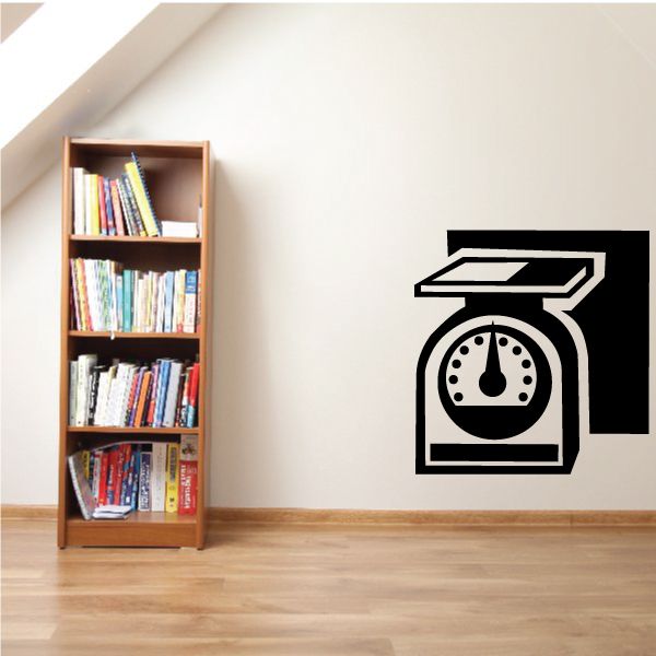 Black and white envelope scale wall decal with graduation cap icon