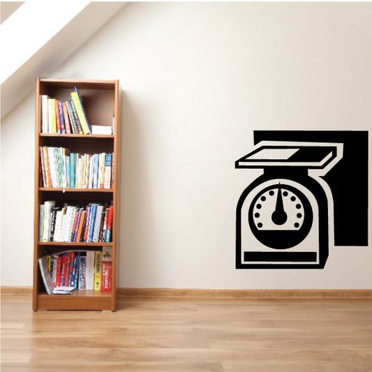Black and white envelope scale wall decal with graduation cap icon