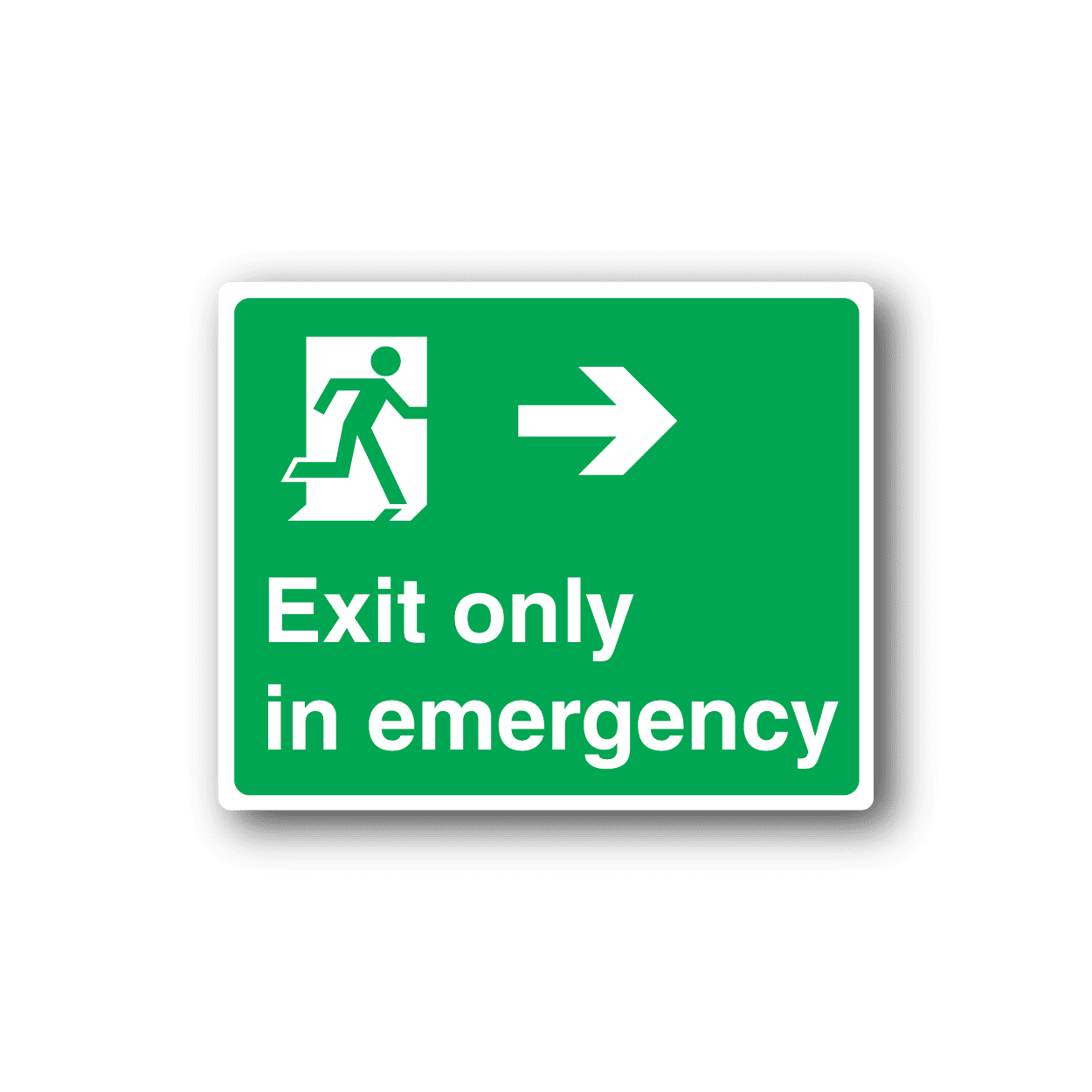 Image of Exit Only In Emergency Safety Sign Wall Decal - Vinyl Sticker - Car Sticker - Die Cut Sticker - CD58
