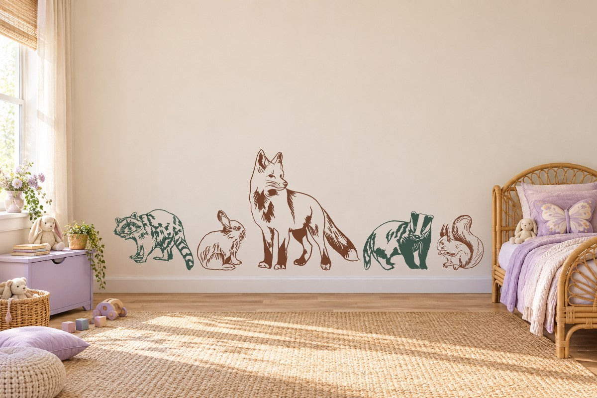 Fox & Forest Friends Wall Decal Kit