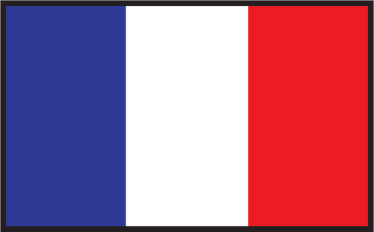 France flag sticker with vertical blue-white-red stripes