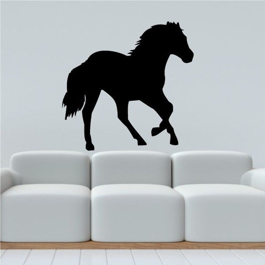 Black running horse silhouette decoration