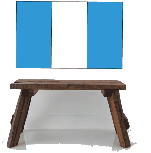 Rectangular Guatemala flag sticker with blue stripes and a white center panel