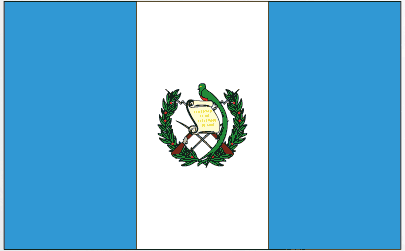 Guatemala flag sticker with blue-white-blue stripes and national coat of arms