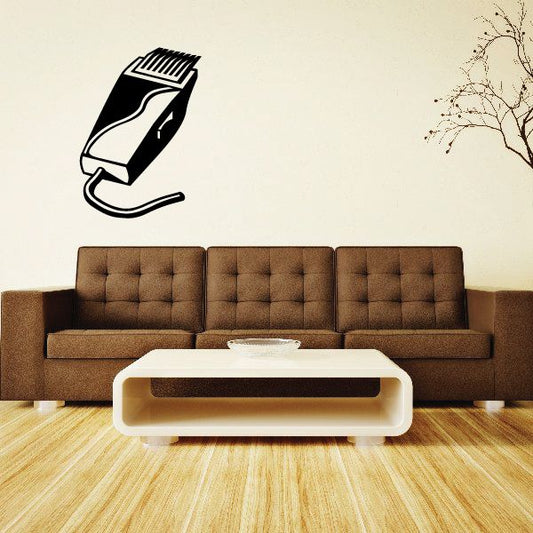 Black and white hair clipper decal sticker icon