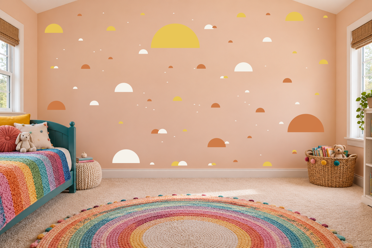 Half-Circle Happy Wall Decal Kit