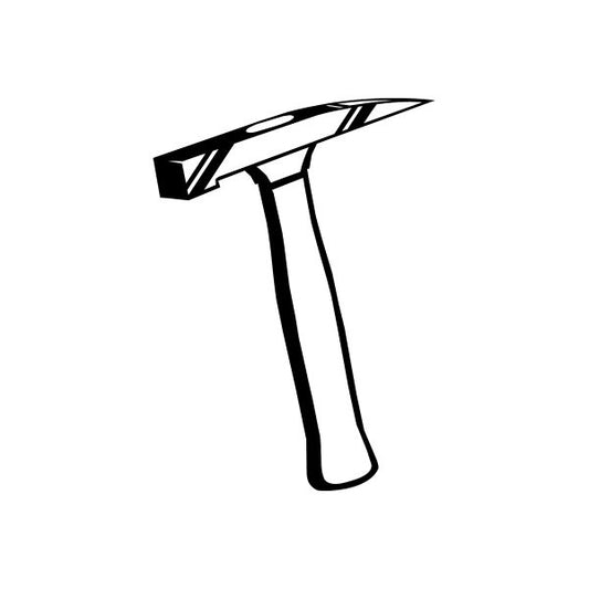 Hammer vinyl car decal sticker with black and white outline