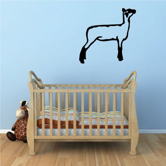 Black standing lamb wall decal silhouette