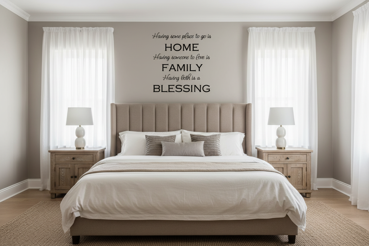 Image of Having some place to go is Home having someone to love is FAMILY having both is a BLESSING Decal