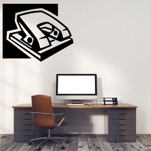 Money icon wall decal with circular cut-outs and bold outline