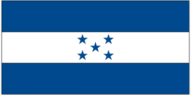 Honduras flag sticker with blue-white-blue stripes and five central stars