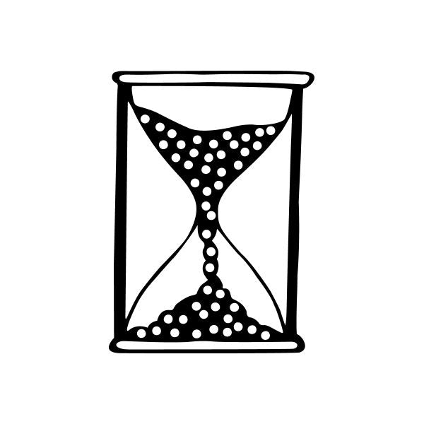 Hourglass space navigation car vinyl decal sticker with dotted black sand
