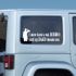 Soldier-themed window decal with figure and bold text