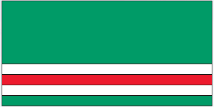 Green, white, and red horizontal striped flag sticker