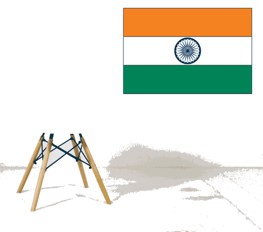 Rectangular India flag sticker with orange, white, green stripes and blue Ashoka wheel.