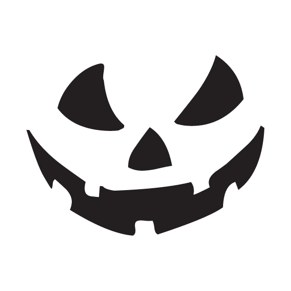 Components of a Jack-O-Lantern face magnet kit displayed in black and white