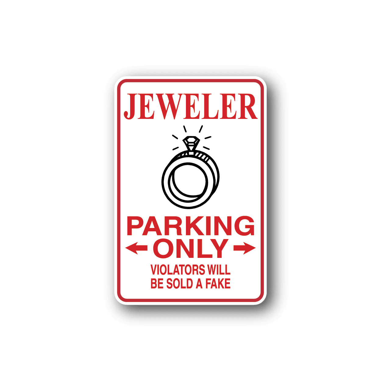 Image of Jeweler Parking Only Sticker