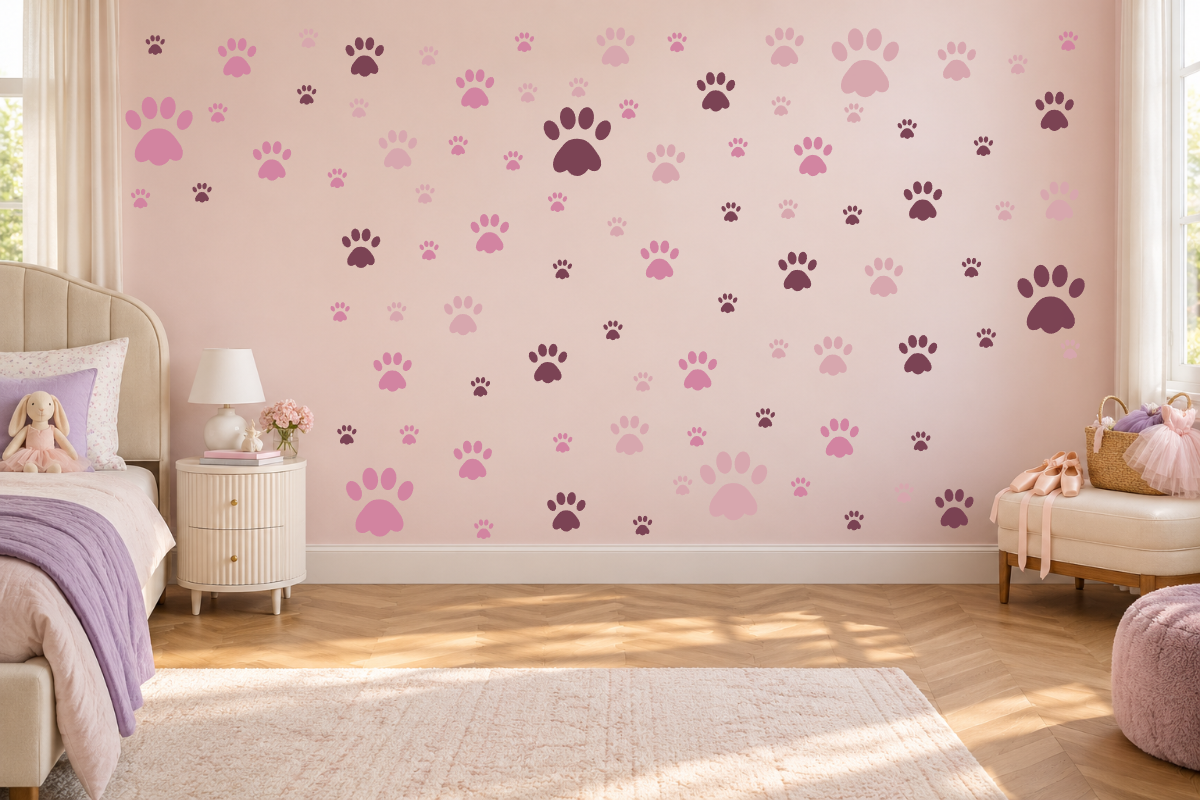 Kitty Paw Party Wall Decal Kit
