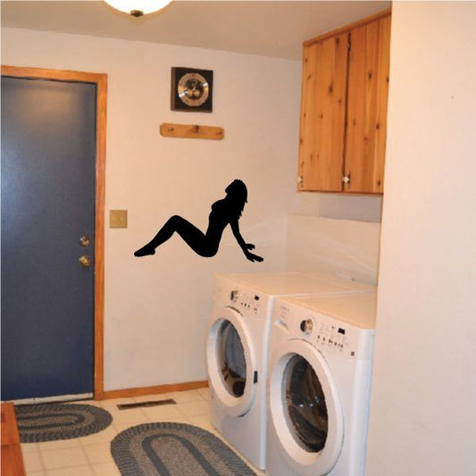 Image of Leaning Back Woman Silhouette Decal