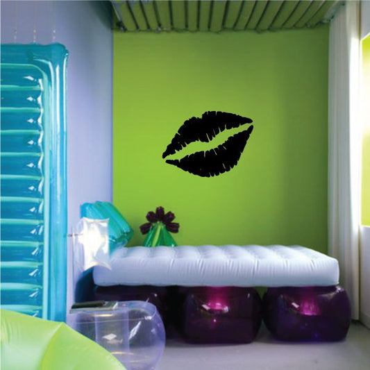 Black lips decal with kiss-shaped lips